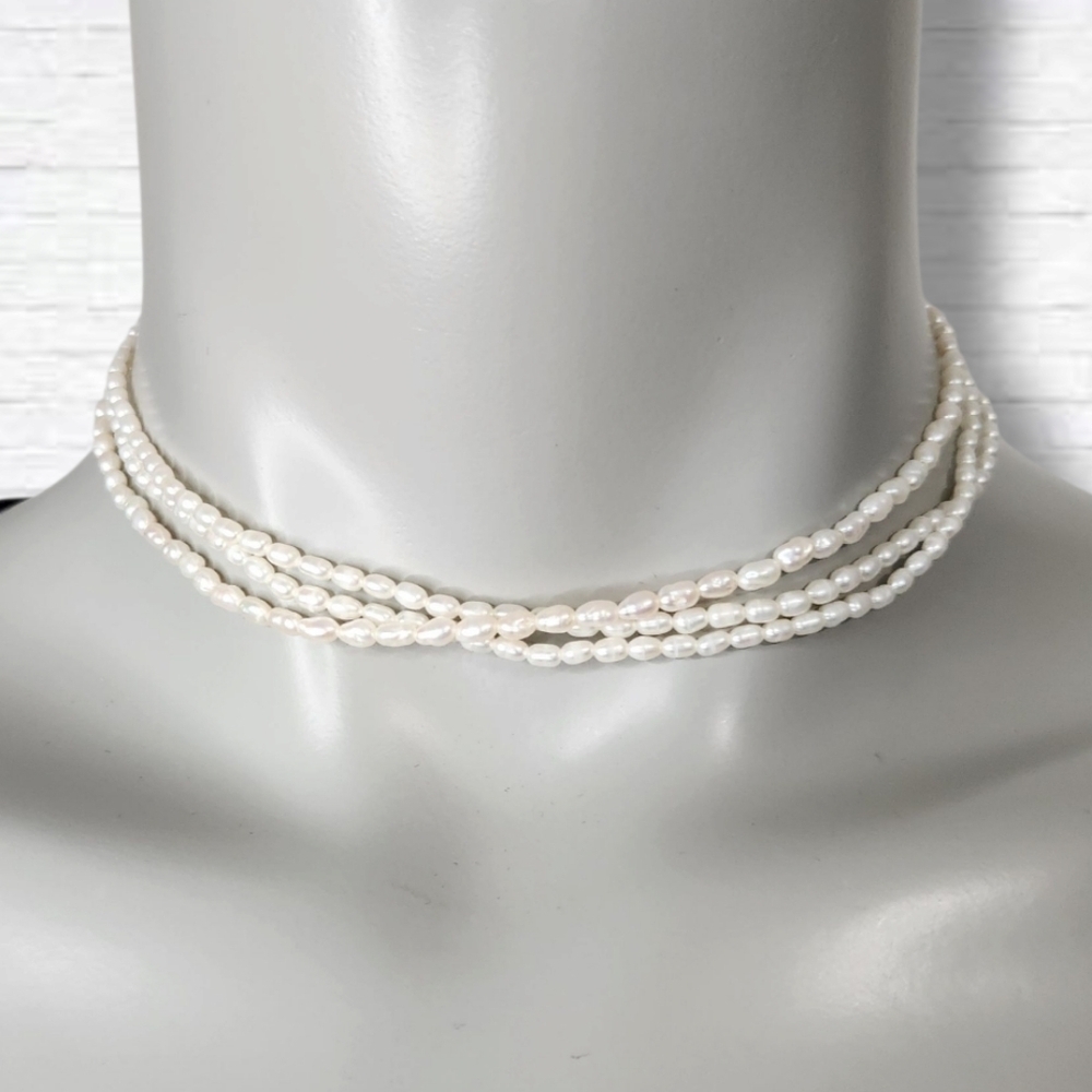 Children's Rice Pearl Necklace And Bracelet 6-Piece Set